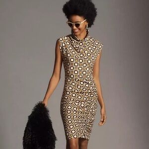 Anthropologie "The Maya" crowl neck mini dress